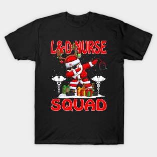 Christmas L And D Nurse Squad Reindeer Pajama Dabing Santa T-Shirt